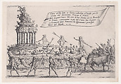 Le Char de Thétis (The Chariot of Thetis), from "Guerre de Beauté" (Guerra di Bellezza) (War of Beauty), Jacques Callot  French, Etching; first state of two (Lieure)
