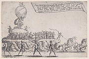 Le Char du Soleil (The Chariot of Sun), from "Guerre de Beauté" (Guerra di Bellezza) (War of Beauty), Jacques Callot  French, Etching; first state of two (Lieure)