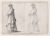 La Dame au Vêtement Ample (The Lady with Ample Clothing), from "Les Caprices" Series A, The Florence Set, Jacques Callot  French, Etching