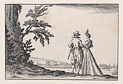 La Promenade (The Walk), from "Les Caprices" Series A, The Florence Set, Jacques Callot  French, Etching; second state of two [?] (Lieure)