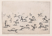 Chevaux Courant en Liberte (Horses Running Freely), from "Les Caprices" Series A, The Florence Set, Jacques Callot French, Etching