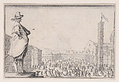 La Place du Dome a Florence (Piazza del Duomo in Florence), from Les Caprices Series A, The Florence Set, Jacques Callot  French, Etching