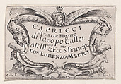 Copy of Frontispiece, from "Les Caprices" Series A, The Florence Set, Anonymous, Etching