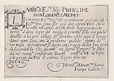 Copy of Dedication to Lorenzo de'Medici, from "Les Caprices" Series A, The Florence Set, Anonymous, Etching