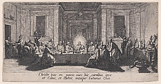 La Cêne (The Last Supper), from "La Grande Passion" (The Large Passion), Jacques Callot French, Etching and engraving; first state of three (Lieure)