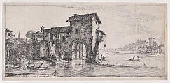Le Moulin a Eau (The Water Mill), from Paysages Gravés pour Jean de Médicis appelées aussi Paysages Dessinés a Florence, Vues de Florence, Paysages d'Italie, et Paysages Définitifs (Landscapes Engraved for Giovanni de'Medici, Landscapes Designed in Florence, Views of Florence, Landscapes of Italy, and Definitive Landscapes), Jacques Callot  French, Etching; second state of three (Lieure)
