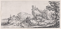 Le Retour de la Chasse (The Return of the Hunt), from "Paysages Gravés pour Jean de Médicis appelées aussi Paysages Dessinés a Florence, Vues de Florence, Paysages d'Italie, et Paysages Définitifs" (Landscapes Engraved for Giovanni de'Medici, Landscapes Designed in Florence, Views of Florence, Landscapes of Italy, and Definitive Landscapes), Jacques Callot  French, Etching; second state of three (Lieure)