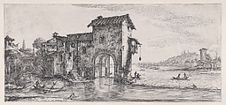 Le Moulin a Eau (The Water Mill), from "Paysages Gravés pour Jean de Médicis appelées aussi Paysages Dessinés a Florence, Vues de Florence, Paysages d'Italie, et Paysages Définitifs" (Landscapes Engraved for Giovanni de'Medici, Landscapes Designed in Florence, Views of Florence, Landscapes of Italy, and Definitive Landscapes), Jacques Callot  French, Etching; second state of three (Lieure)