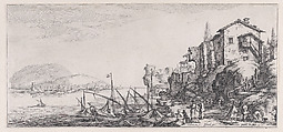Le Petit Port pièce appelée aussi Le Port de Mer (The Small Port also called the Seaport), from "Paysages Gravés pour Jean de Médicis appelées aussi Paysages Dessinés a Florence, Vues de Florence, Paysages d'Italie, et Paysages Définitifs" (Landscapes Engraved for Giovanni de'Medici, Landscapes Designed in Florence, Views of Florence, Landscapes of Italy, and Definitive Landscapes), Jacques Callot  French, Etching; second state of three (Lieure)