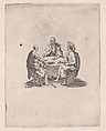 Le Souper d'Emmaüs appelé aussi Les Disciples d'Emmaüs (The Supper at Emmaus, also called the Disciples of Emmaus), from "Les Quatre Banquets" (The Four Feasts), Jacques Callot  French, Etching and engraving; first state of three (Lieure)