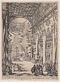 Le Catafalque de l'Empereur Mathais pièce appelée aussi Le Petit Prédicateur, La Chapelle Funèbre de Florence et Requiem de L'Empereur Mathais (The Catafalque of the Emperor Matthais, piece also called The Small Preacher, The Funerary Chapel of Florence, The Requiem of the Emperor Matthais), Jacques Callot  French, Etching and engraving; second state of three (Lieure)