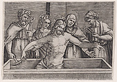 The Entombment of Christ, Agostino Veneziano (Agostino dei Musi) (Italian, Venice ca. 1490–after 1536 Rome), Engraving