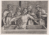 The Entombment of Christ, Agostino Veneziano (Agostino dei Musi) (Italian, Venice ca. 1490–after 1536 Rome), Engraving