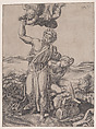 Abraham's Sacrifice (The Sacrifice of Isaac), Agostino Veneziano (Agostino dei Musi) Italian, Engraving