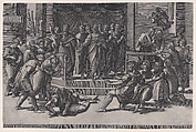 The Death of Ananias, Agostino Veneziano (Agostino dei Musi) Italian, Engraving