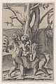 Two Cupids, Agostino Veneziano (Agostino dei Musi) Italian, Engraving