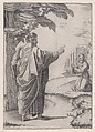 Saint Paul and the Franciscan Friar, Agostino Veneziano (Agostino dei Musi) Italian, Engraving