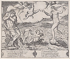 Eros in the Sea, Agostino Veneziano (Agostino dei Musi)  Italian, Engraving