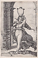 Woman Carring a Vase on Her Head, Agostino Veneziano (Agostino dei Musi)  Italian, Engraving