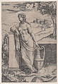 Woman Standing near a Vase, Agostino Veneziano (Agostino dei Musi)  Italian, Engraving