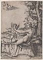 Venus and Eros, Agostino Veneziano (Agostino dei Musi) Italian, Engraving