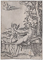 Venus and Eros, Agostino Veneziano (Agostino dei Musi) Italian, Engraving