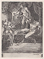 The Young Hercules in His Cradle, Agostino Veneziano (Agostino dei Musi) Italian, Engraving