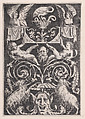Ornamental Panel, Agostino Veneziano (Agostino dei Musi) Italian, Engraving