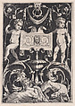 Ornamental Panel, Agostino Veneziano (Agostino dei Musi) Italian, Engraving