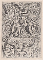 Ornamental Panel, Agostino Veneziano (Agostino dei Musi) Italian, Engraving
