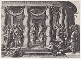 Christ and the woman taken in adultery, Diana Scultori  Italian, Engraving