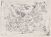 The death of Saint Pellegrino surrounded by many putti, Anonymous, 18th century, Etching