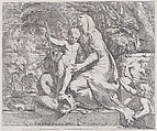 An allegory of the rest on the flight into egypt, Giovanni Cesare Testa Italian, Etching