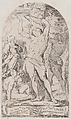 Saint Sebastian being tied to a tree, Girolamo Pedrignani  Italian, Etching