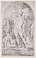 Saint Sebastian being tied to a tree, Girolamo Pedrignani  Italian, Etching