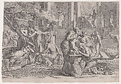 The birth and the infancy of Achilles, Pietro Testa Italian, Etching