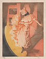 Dancer in the Footlights, Alfredo Müller Italian, Etching and aquatint printed in color