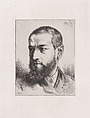 Portrait de J.J. Guiffrey, Charles Jacque  French, Etching and drypoint