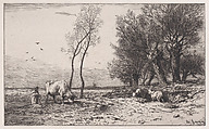 L'Hiver, Charles Jacque  French, Etching and drypoint