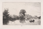 Bords de la Marne, Charles Jacque  French, Drypoint