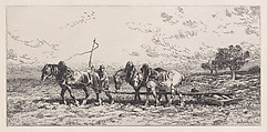 Le Rouleau, Charles Jacque  French, Etching