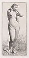 Jeune Femme au Bain, Charles Jacque  French, Etching