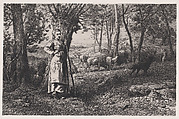 La Bergère, Charles Jacque  French, Etching