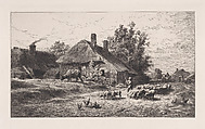 Le Hameau, Charles Jacque  French, Etching
