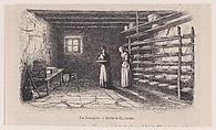 A Dairy, from "Le Magasin Pittoresque", Charles Jacque  French, Wood engraving