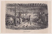 A Stable, from "Le Magasin Pittoresque", Charles Jacque  French, Wood engraving