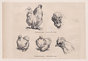 Silkie Cockerel and Silkie Hen, from "Le Magasin Pittoresque", Charles Jacque  French, Wood engraving