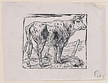 A Cow, Charles Jacque French, Wood engraving