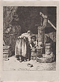 Women Washing, Charles Jacque  French, Etching