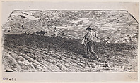 The Sower, Charles Jacque  French, Wood engraving